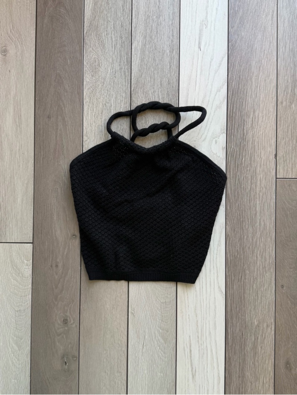 House of Harlow 1960 Black Knit Halter Top